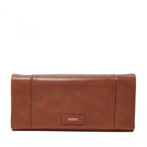Fossil Ladies Ellis Brown Clutch Large Leather Wallet